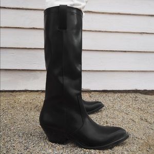 Zara Black Western Calf Boots, SZ 37 NWT